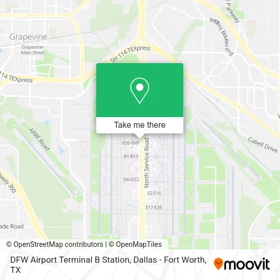 DFW Airport Terminal B Station map