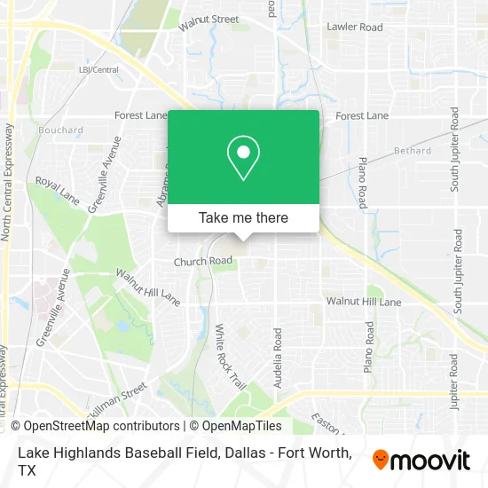 Lake Highlands Baseball Field map