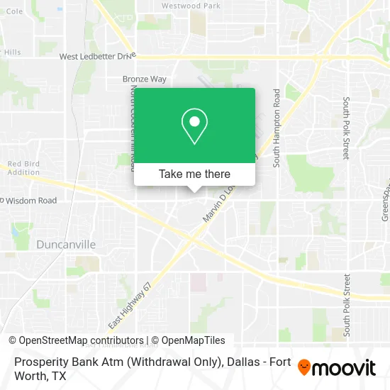 Prosperity Bank Atm (Withdrawal Only) map