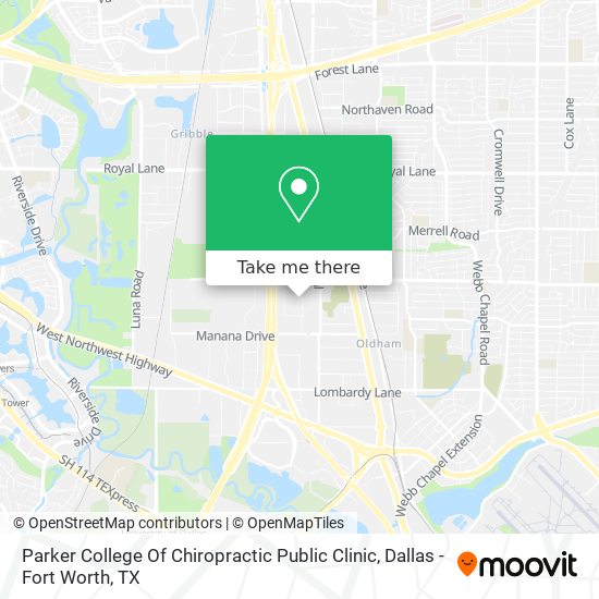 Parker College Of Chiropractic Public Clinic map