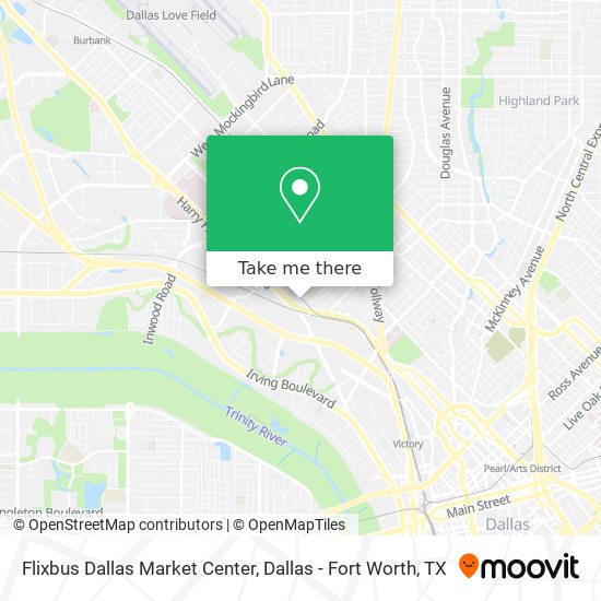 Flixbus Dallas Market Center map