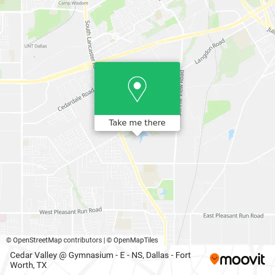 Cedar Valley @ Gymnasium - E - NS map