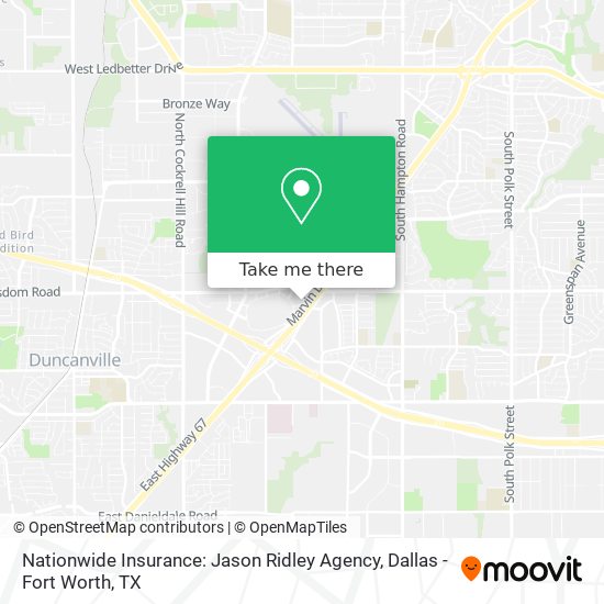 Mapa de Nationwide Insurance: Jason Ridley Agency