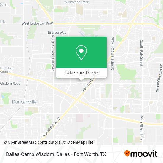 Mapa de Dallas-Camp Wisdom