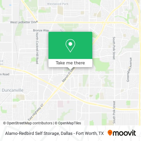 Mapa de Alamo-Redbird Self Storage
