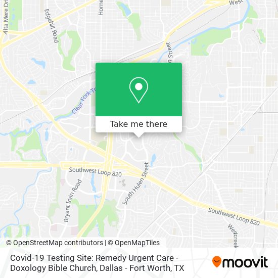 Mapa de Covid-19 Testing Site: Remedy Urgent Care - Doxology Bible Church