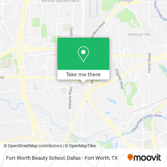 Fort Worth Beauty School map