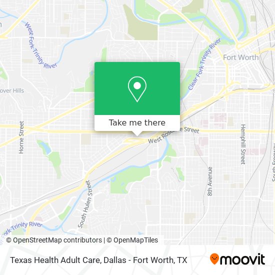 Texas Health Adult Care map