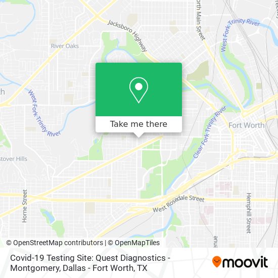 Covid-19 Testing Site: Quest Diagnostics - Montgomery map