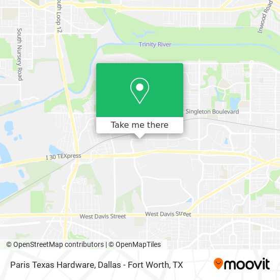 Paris Texas Hardware map