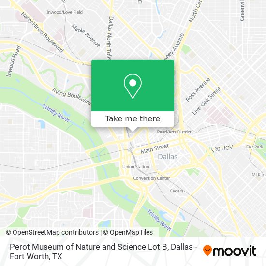 Perot Museum of Nature and Science Lot B map