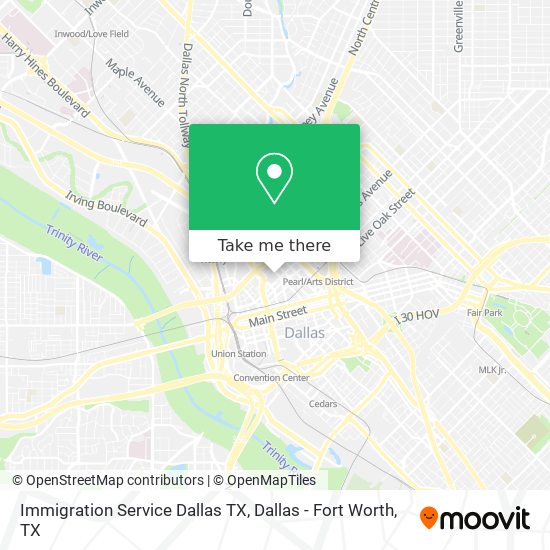 Mapa de Immigration Service Dallas TX