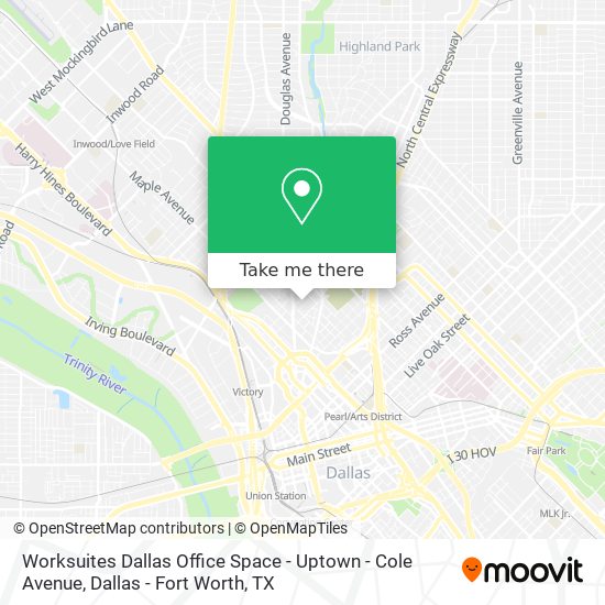 Worksuites Dallas Office Space - Uptown - Cole Avenue map