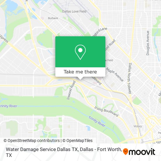 Water Damage Service Dallas TX map