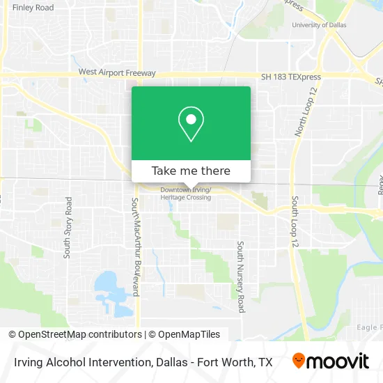 Irving Alcohol Intervention map