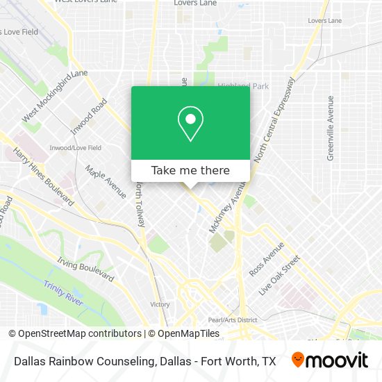 Dallas Rainbow Counseling map