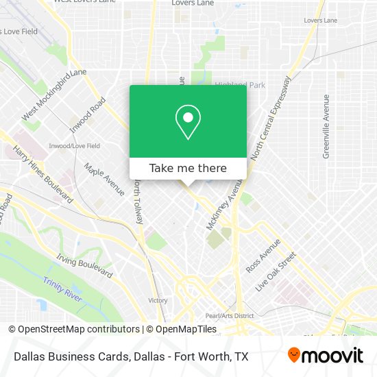 Dallas Business Cards map