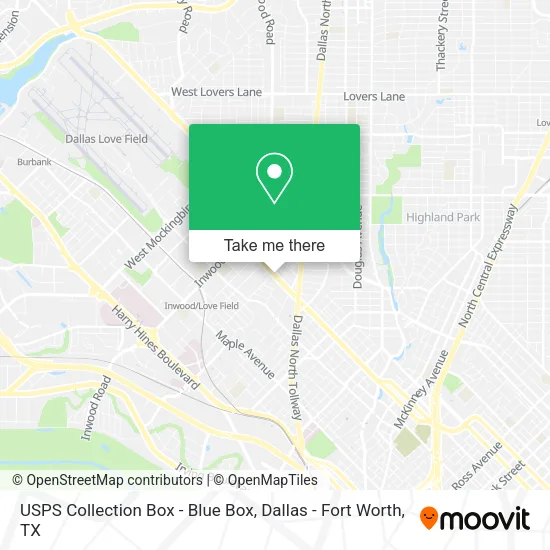 USPS Collection Box - Blue Box map