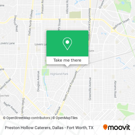 Preston Hollow Caterers map