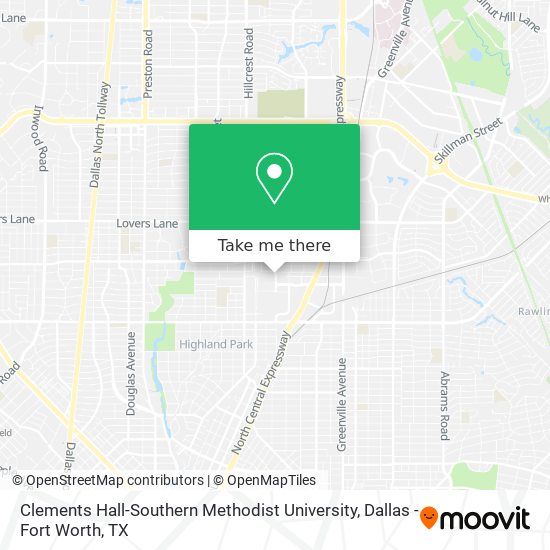 Clements Hall-Southern Methodist University map