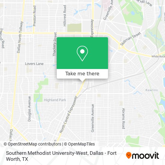 Southern Methodist University-West map