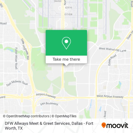 DFW Allways Meet & Greet Services map