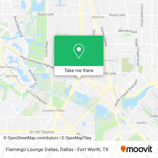 Flamingo Lounge Dallas map