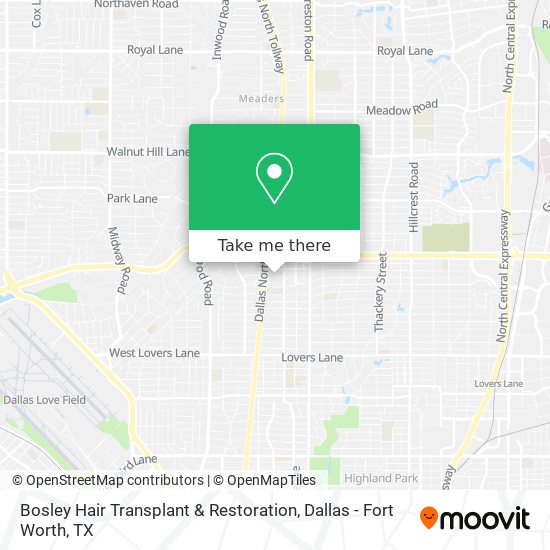 Mapa de Bosley Hair Transplant & Restoration
