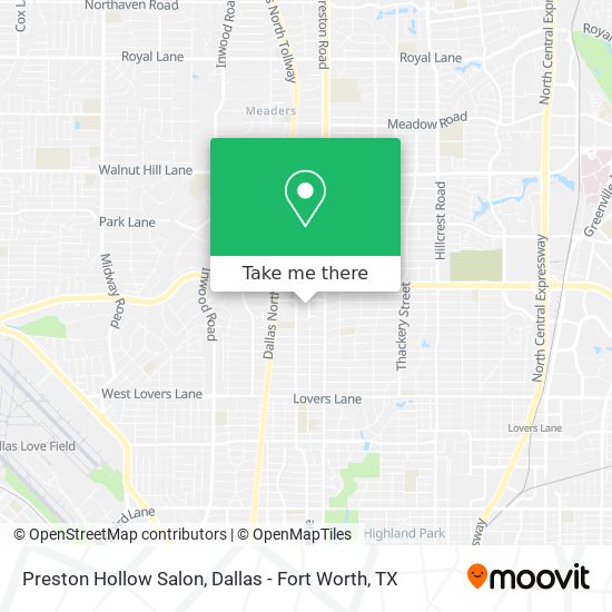 Preston Hollow Salon map