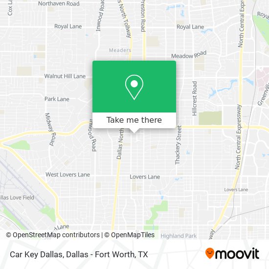 Car Key Dallas map