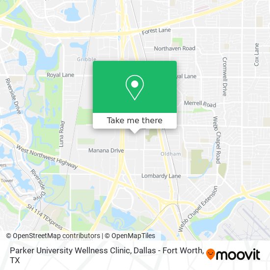 Parker University Wellness Clinic map