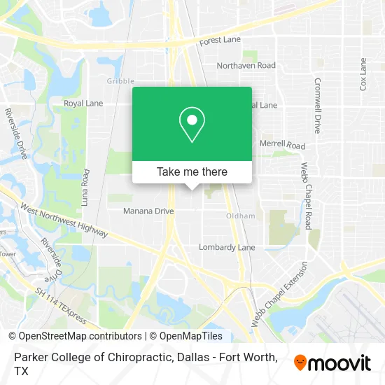 Parker College of Chiropractic map