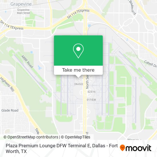 Mapa de Plaza Premium Lounge DFW Terminal E