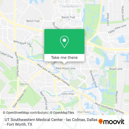 UT Southwestern Medical Center - las Colinas map