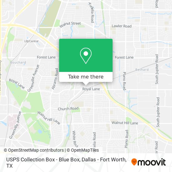 USPS Collection Box - Blue Box map