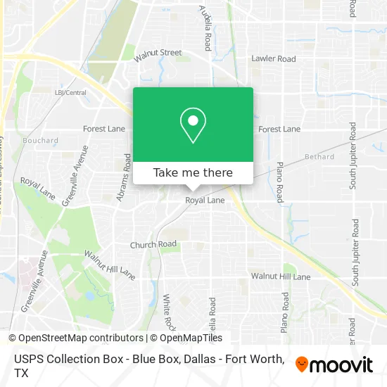 USPS Collection Box - Blue Box map