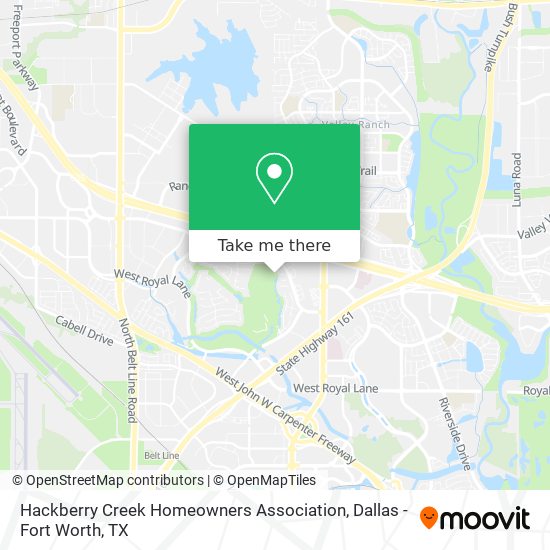 Hackberry Creek Homeowners Association map