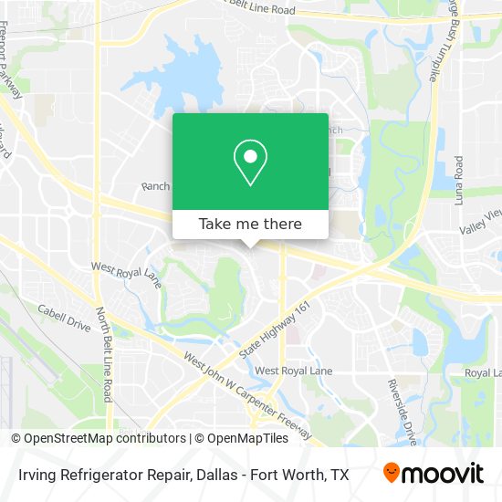 Irving Refrigerator Repair map