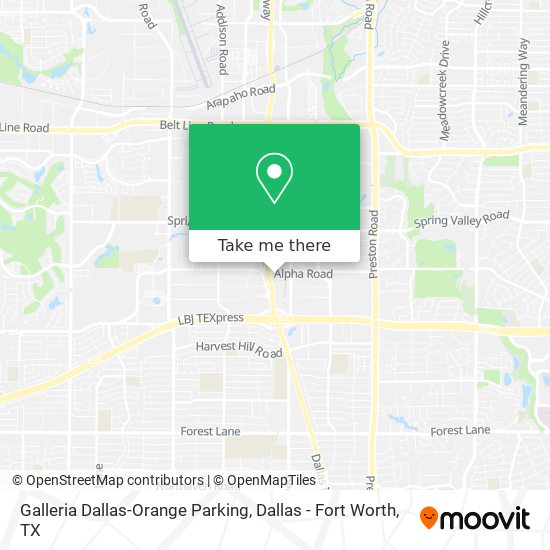 Mapa de Galleria Dallas-Orange Parking