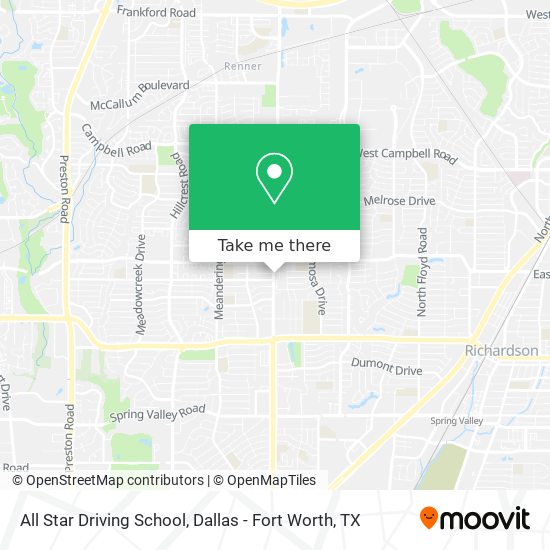 All Star Driving School map