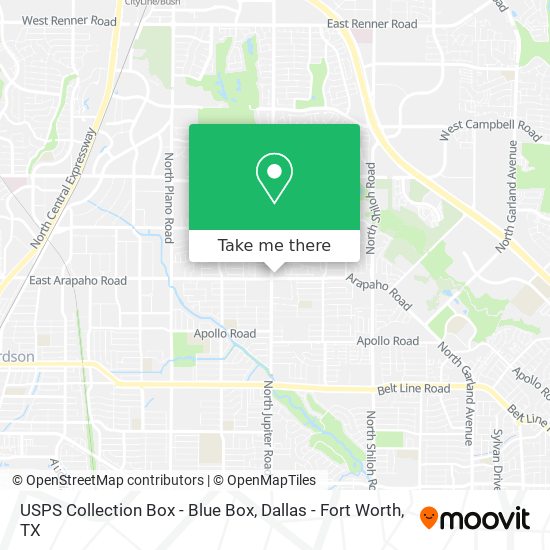 USPS Collection Box - Blue Box map