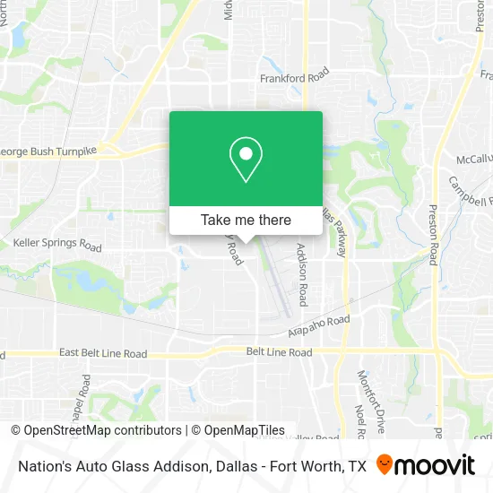 Nation's Auto Glass Addison map