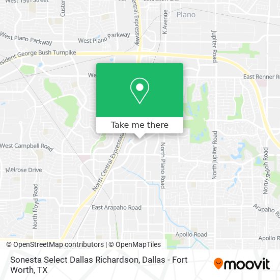 Sonesta Select Dallas Richardson map