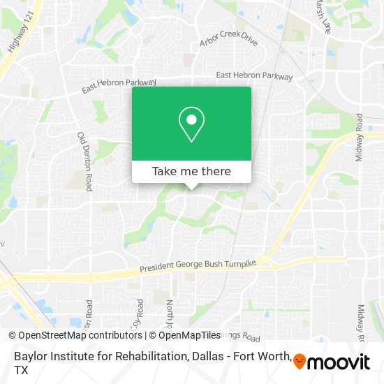 Baylor Institute for Rehabilitation map