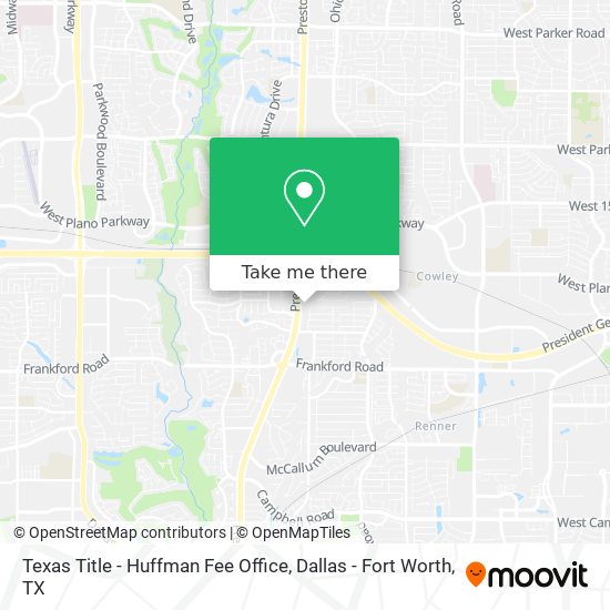 Texas Title - Huffman Fee Office map