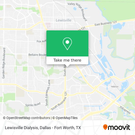 Lewisville Dialysis map