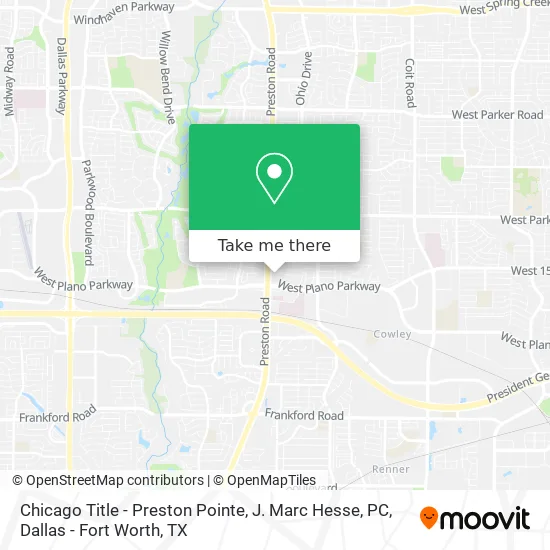 Mapa de Chicago Title - Preston Pointe, J. Marc Hesse, PC