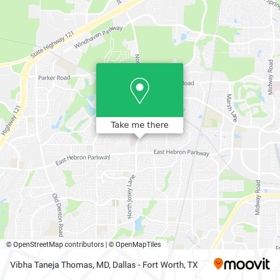 Vibha Taneja Thomas, MD map