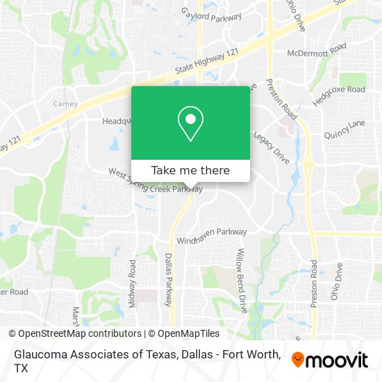 Mapa de Glaucoma Associates of Texas