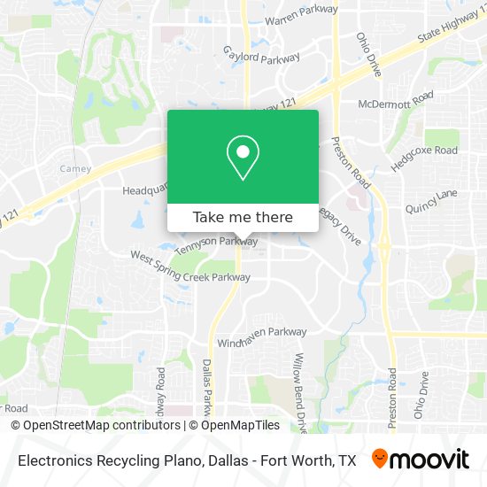 Mapa de Electronics Recycling Plano